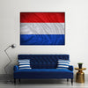 Netherlands flag pattern on the fabric texture ,vintage style Multi panel canvas wall art