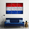 Netherlands flag pattern on the fabric texture ,vintage style Multi panel canvas wall art