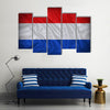 Netherlands flag pattern on the fabric texture ,vintage style Multi panel canvas wall art