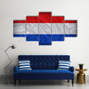 Netherlands flag pattern on the fabric texture ,vintage style Multi panel canvas wall art