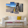 Road crossing the Death Valley Multi panel canvas wall art