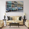 Street scene with vintage car  Multi panel canvas wall art