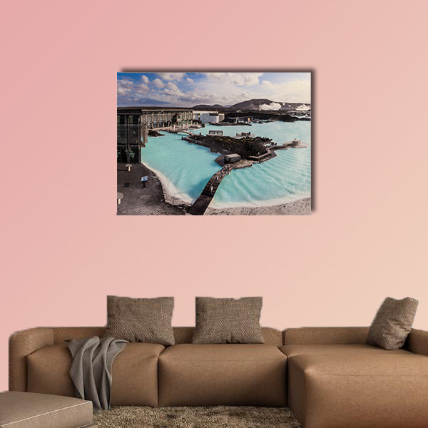 Blue lagoon outdoor geothermal pool, Iceland multi panel canvas wall art