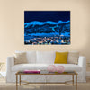 switzerland near St Moritz in a winter night Multi panel canvas wall art