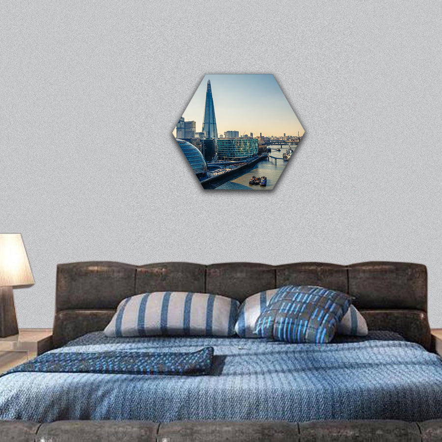 Thames and London City hexagonal canvas wall art