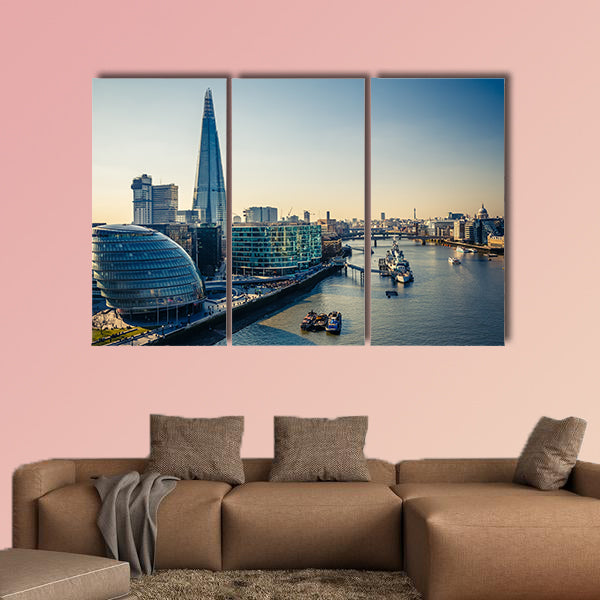 Thames and London City multi panel canvas wall art