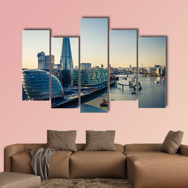 Thames and London City multi panel canvas wall art