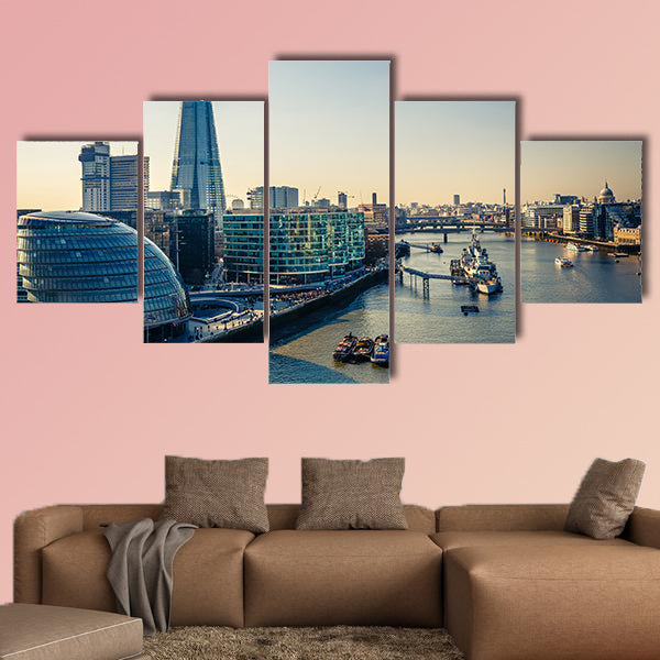 Thames and London City multi panel canvas wall art