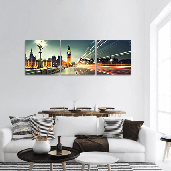 Big Ben from Westminster Bridge, London panoramic canvas wall art