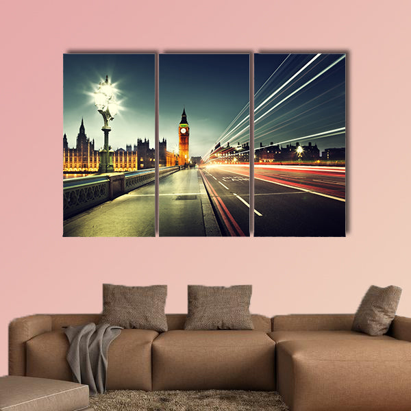 Big Ben from Westminster Bridge, London multi panel canvas wall art