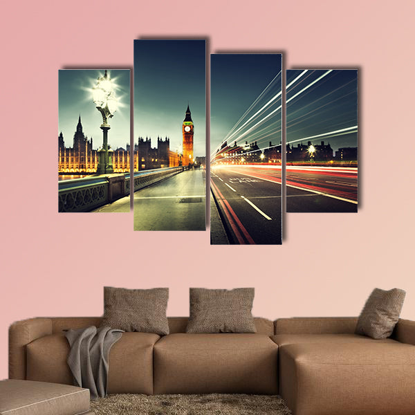 Big Ben from Westminster Bridge, London multi panel canvas wall art
