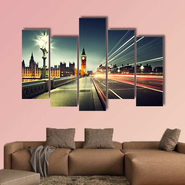 Big Ben from Westminster Bridge, London multi panel canvas wall art