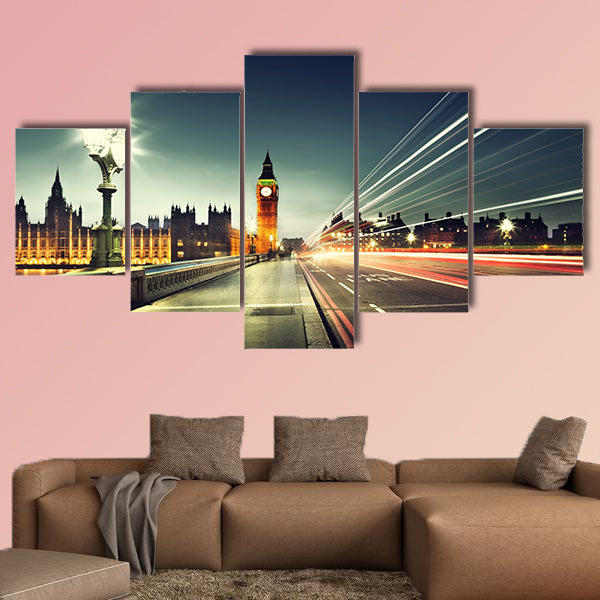 Big Ben from Westminster Bridge, London multi panel canvas wall art