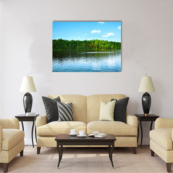 Forest lake Multi panel canvas wall art