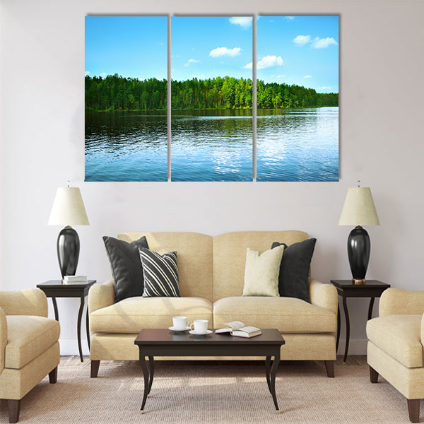 Forest lake Multi panel canvas wall art