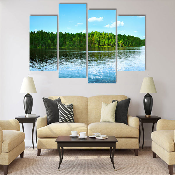 Forest lake Multi panel canvas wall art