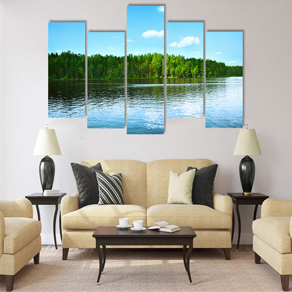 Forest lake Multi panel canvas wall art