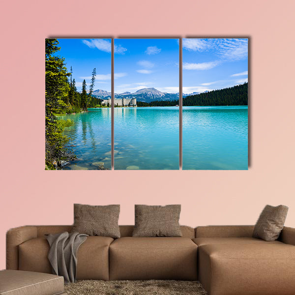 Lake Louise and Fairmont Chateau Hotel, Canada Multi panel canvas wall art