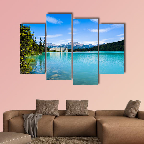 Lake Louise and Fairmont Chateau Hotel, Canada Multi panel canvas wall art