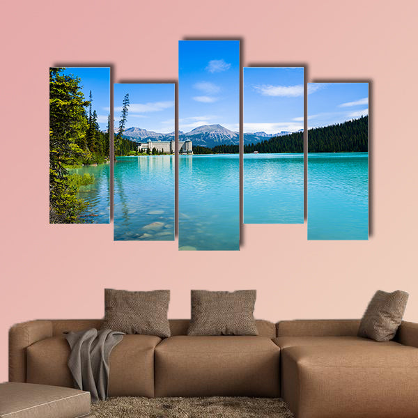 Lake Louise and Fairmont Chateau Hotel, Canada Multi panel canvas wall art