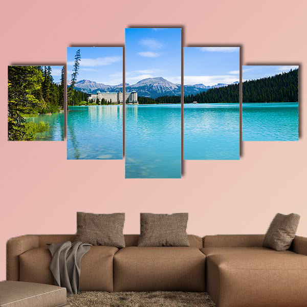 Lake Louise and Fairmont Chateau Hotel, Canada Multi panel canvas wall art
