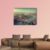 London aerial view with Tower Bridge in sunset time multi panel canvas wall art