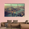 London aerial view with Tower Bridge in sunset time multi panel canvas wall art