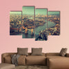 London aerial view with Tower Bridge in sunset time multi panel canvas wall art