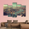 London aerial view with Tower Bridge in sunset time multi panel canvas wall art