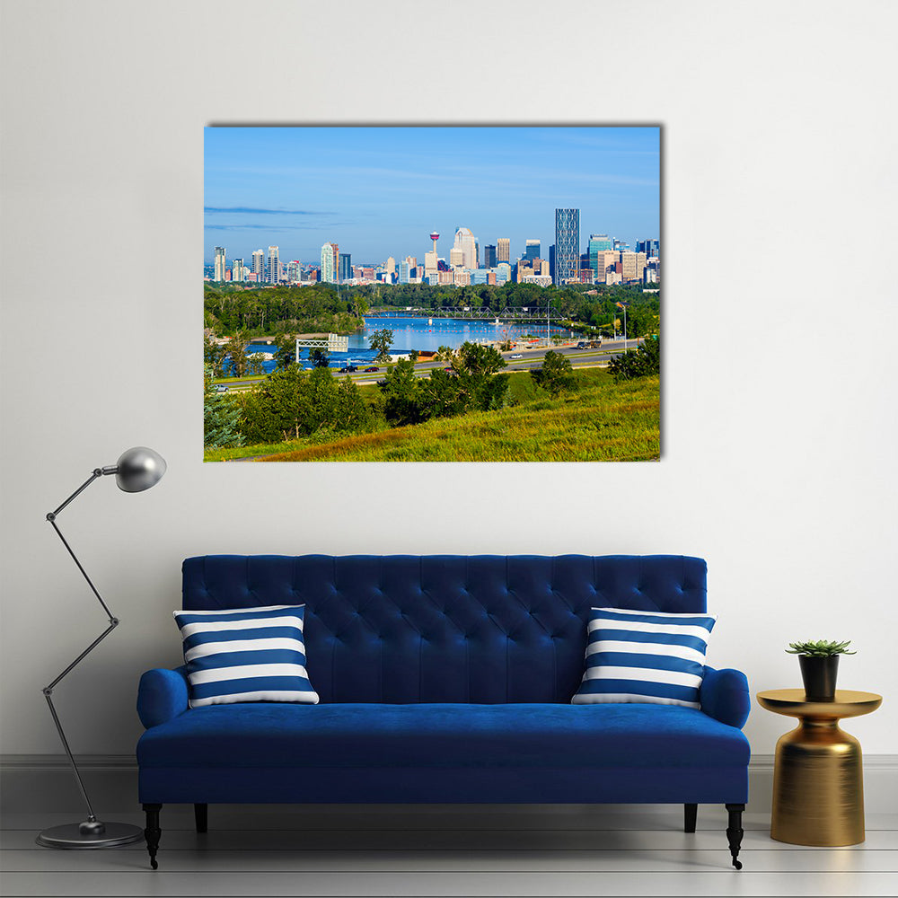 Skyscrapers in downtown Calgary, Canada Multi panel canvas wall art
