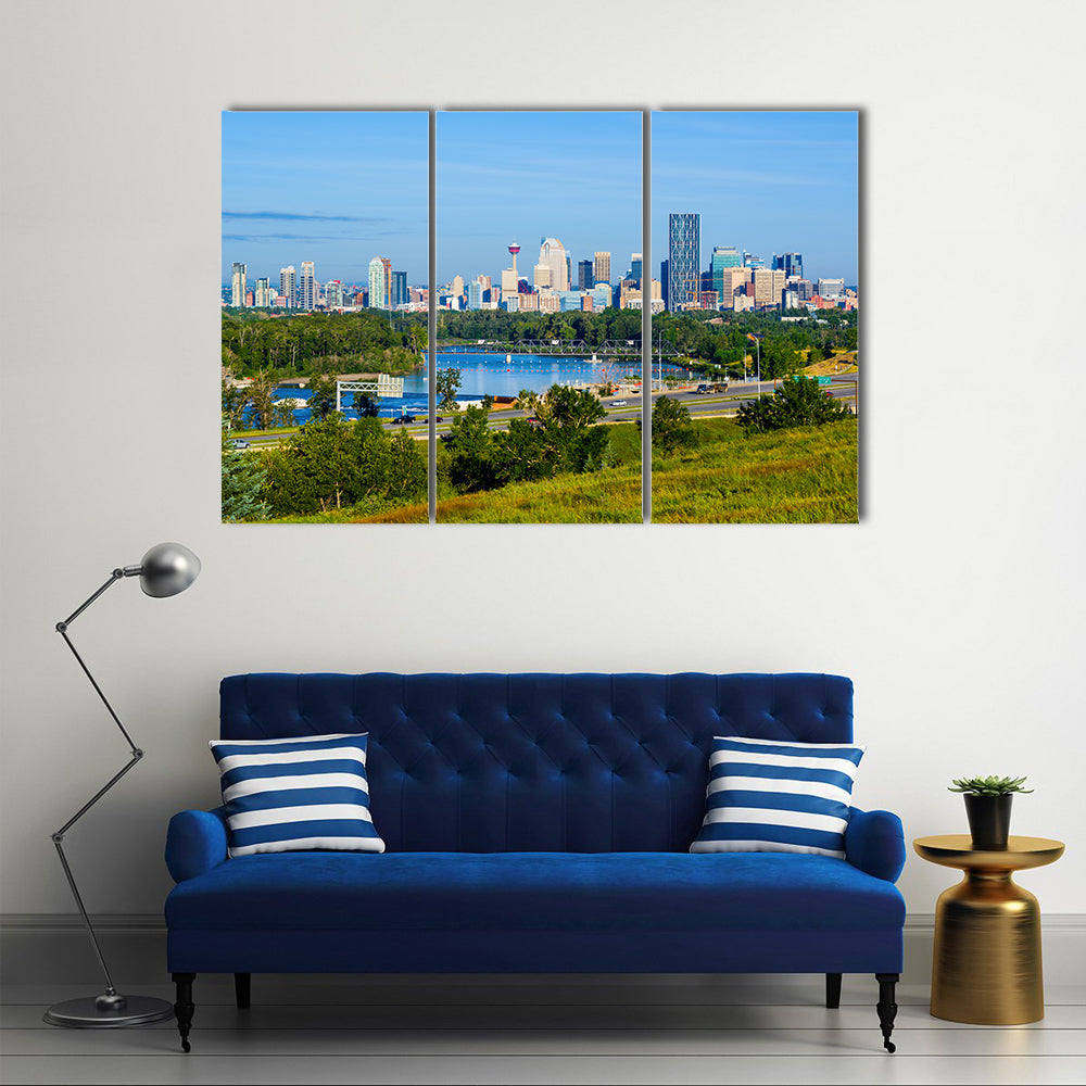 Skyscrapers in downtown Calgary, Canada Multi panel canvas wall art