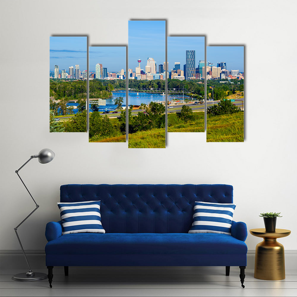 Skyscrapers in downtown Calgary, Canada Multi panel canvas wall art