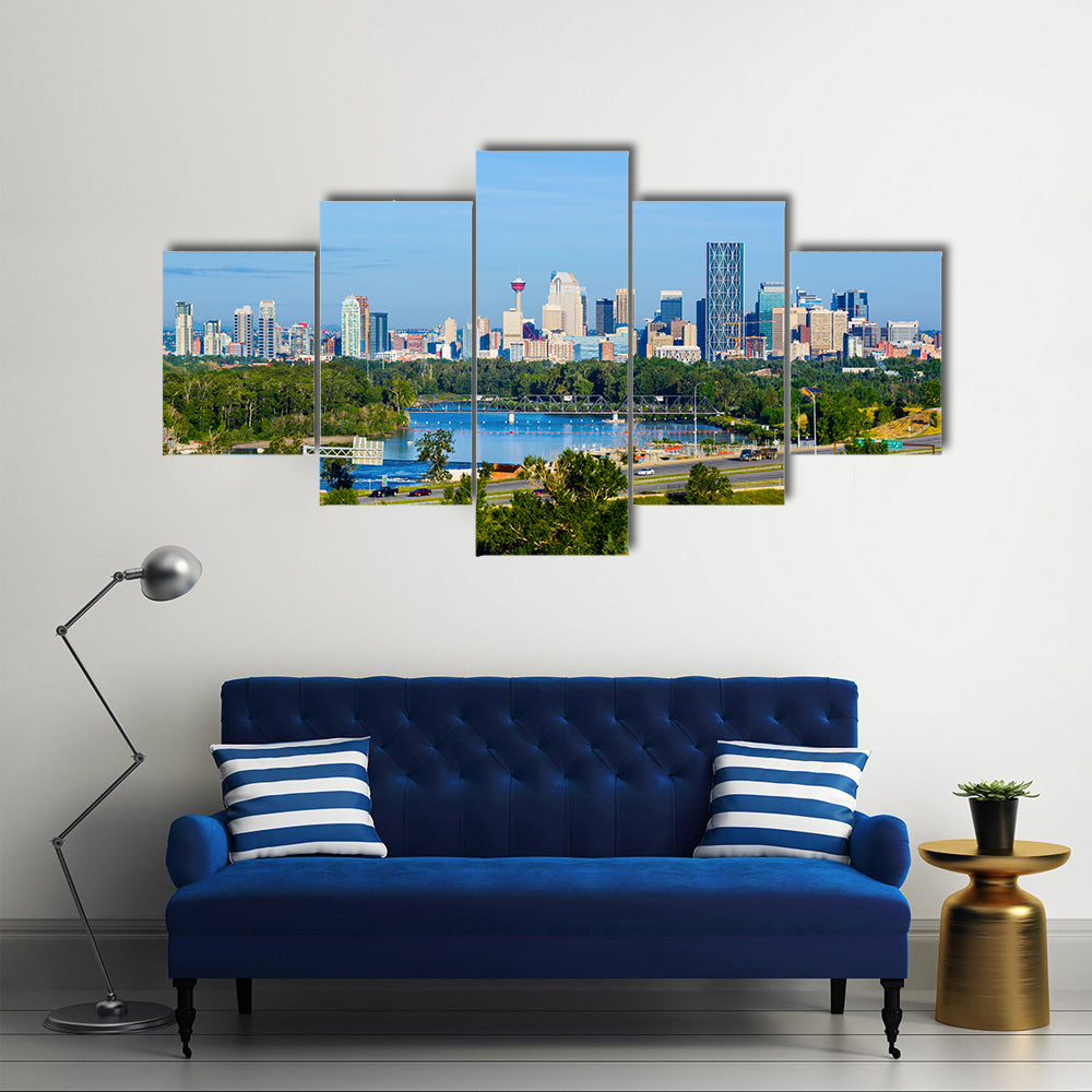 Skyscrapers in downtown Calgary, Canada Multi panel canvas wall art