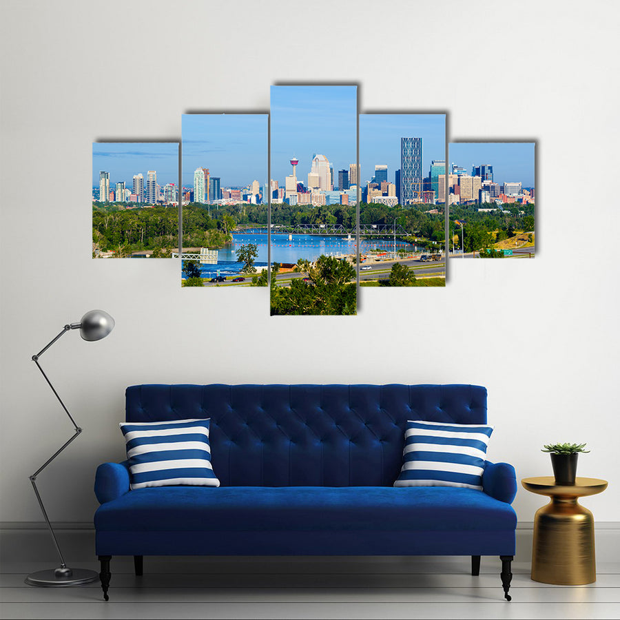 Skyscrapers in downtown Calgary, Canada Multi panel canvas wall art