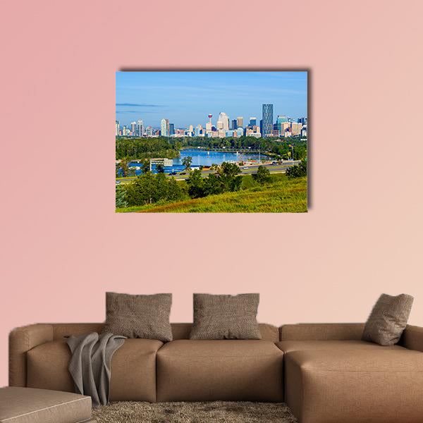 Skyscrapers in downtown Calgary, Canada Multi panel canvas wall art