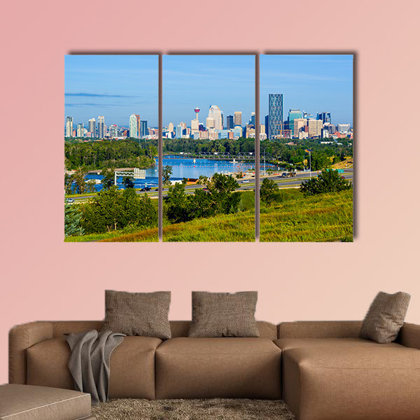 Skyscrapers in downtown Calgary, Canada Multi panel canvas wall art