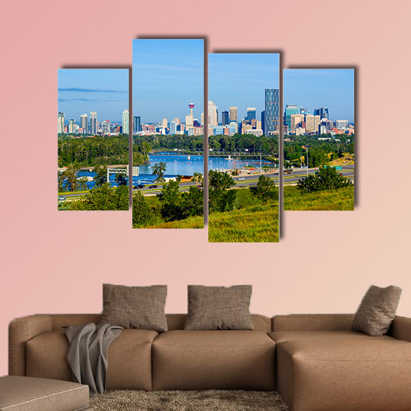 Skyscrapers in downtown Calgary, Canada Multi panel canvas wall art