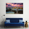 Oil refinery at twilight sky Multi Panel Canvas Wall Art