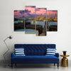 Oil refinery at twilight sky Multi Panel Canvas Wall Art