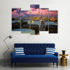 Oil refinery at twilight sky Multi Panel Canvas Wall Art