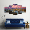 Oil refinery at twilight sky Multi Panel Canvas Wall Art