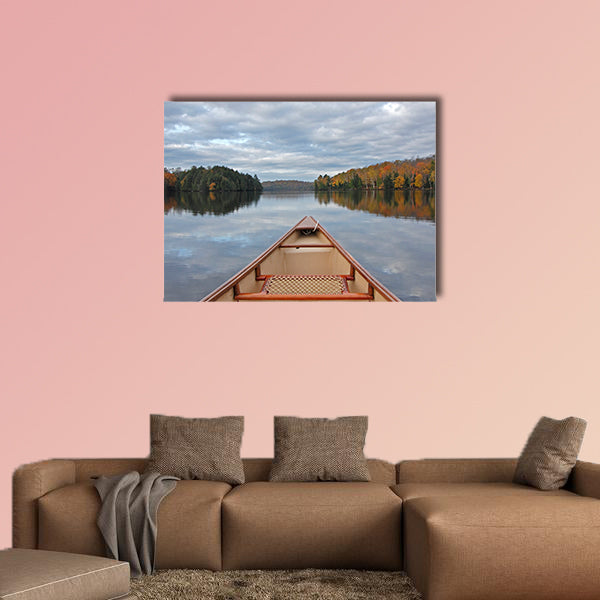 Canoe Bow on an Autumn Lake - Ontario, Canada Multi panel canvas wall art