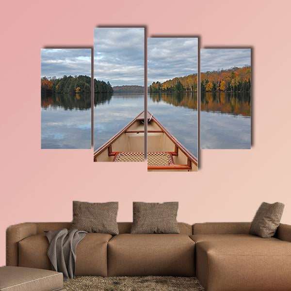 Canoe Bow on an Autumn Lake - Ontario, Canada Multi panel canvas wall art