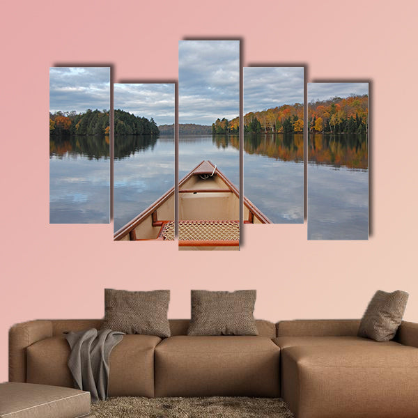 Canoe Bow on an Autumn Lake - Ontario, Canada Multi panel canvas wall art