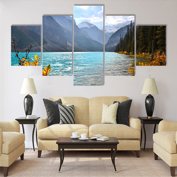 View of Lake Louise, Banff National Park multi panel canvas wall art