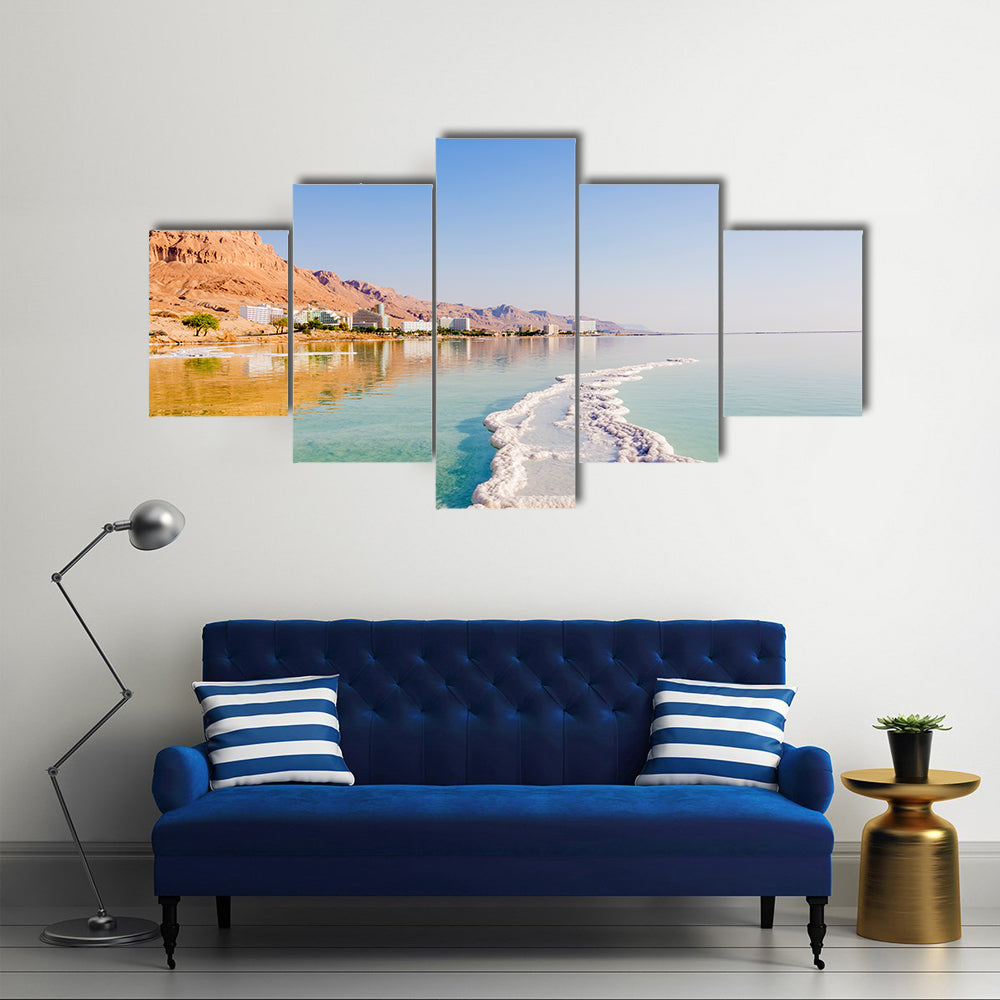 Landscape Dead Sea coastline in summer day Multi panel canvas wall art