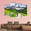 Activities in Dolomites Mountains, northern Italy Multi panel canvas wall art