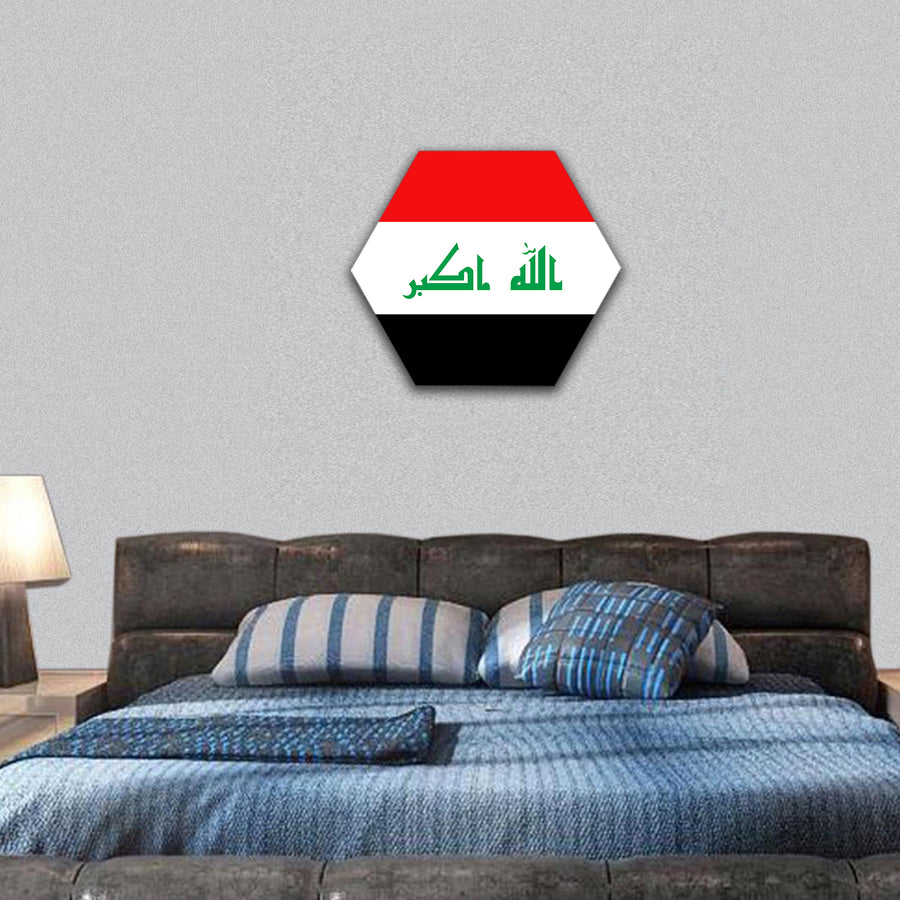 Flag of Iraq vector hexagonal canvas wall art