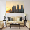 The capital of the Arabian Gulf country Qatar at sunset Multi panel canvas wall art