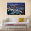 London at night with urban architectures and Tower Bridge Multi panel canvas wall art Multi panel canvas wall art